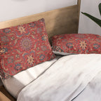 Antique Burgundy Wine Persian Mashad Oriental Rug Pillow Sham Gallery Image 2