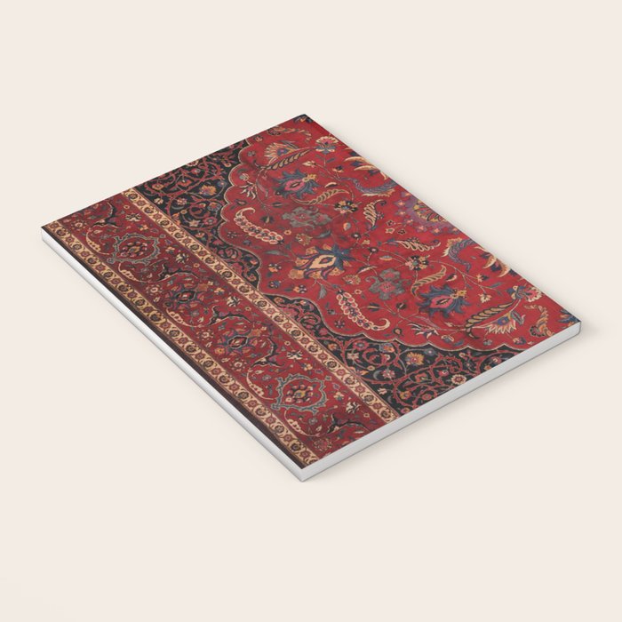 Antique Burgundy Wine Persian Mashad Oriental Rug Notebook Gallery Image 3