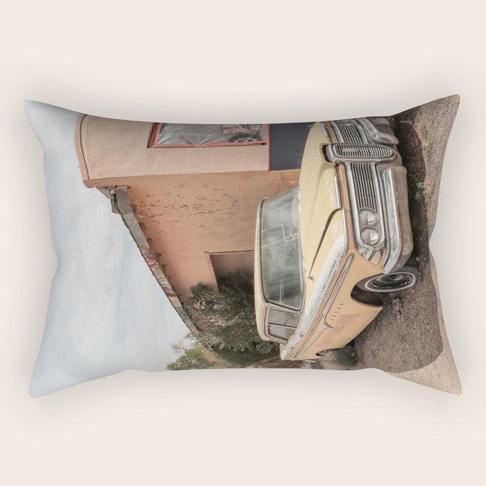 Vintage American Car Art Print | Famous Route 66 Scene Arizona Photo | USA Color Travel Photography Rectangular Pillow Gallery Image 1