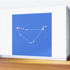 Capricorn Zodiac Star Constellation Line Art Bright Blue Wall Mural Gallery Image 2