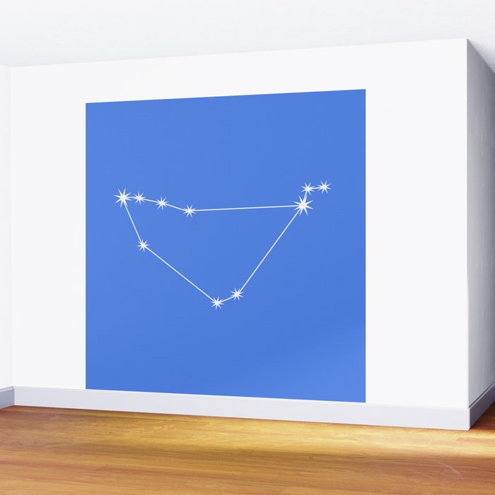 Capricorn Zodiac Star Constellation Line Art Bright Blue Wall Mural Gallery Image 2
