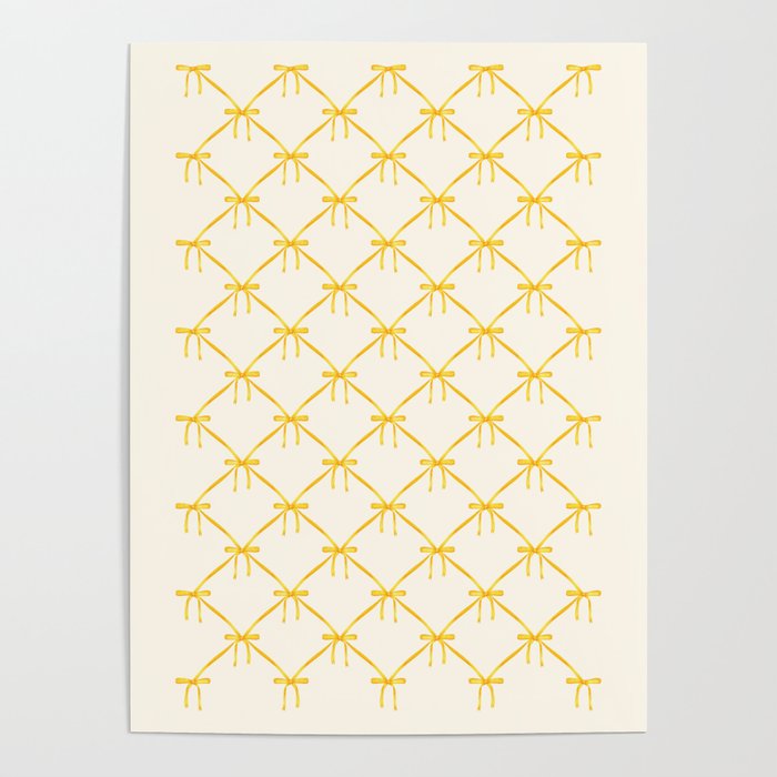 Bows & Ribbons Pattern IX Yellow Poster Gallery Image 4