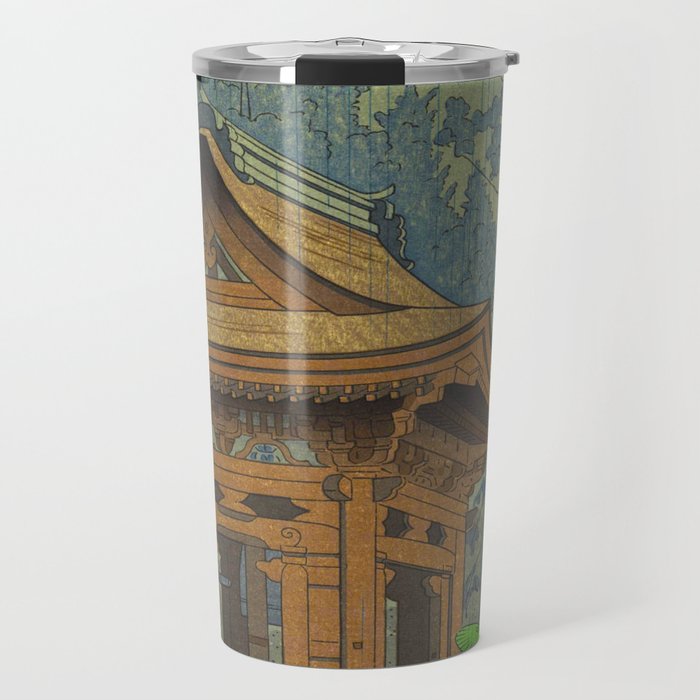 Asano Takeji Japanese Woodblock Print Vintage Mid Century Art Shinto Shrine Forest Travel Mug Gallery Image 1