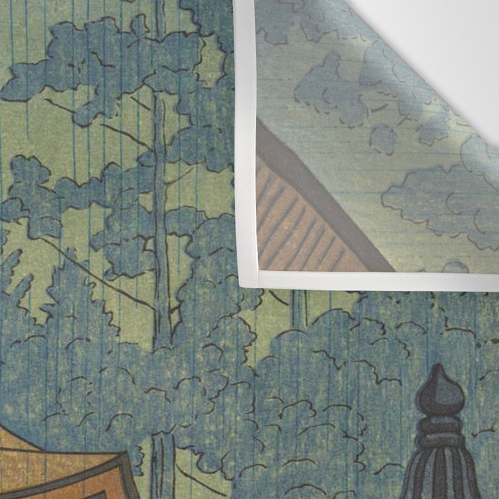 Asano Takeji Japanese Woodblock Print Vintage Mid Century Art Shinto Shrine Forest Wall Tapestry Gallery Image 3