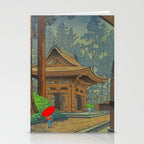 Asano Takeji Japanese Woodblock Print Vintage Mid Century Art Shinto Shrine Forest Stationery Card Gallery Image 2