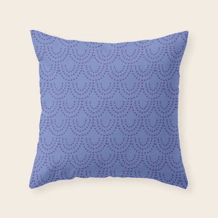Periwinkle Scallops Throw Pillow Gallery Image 1