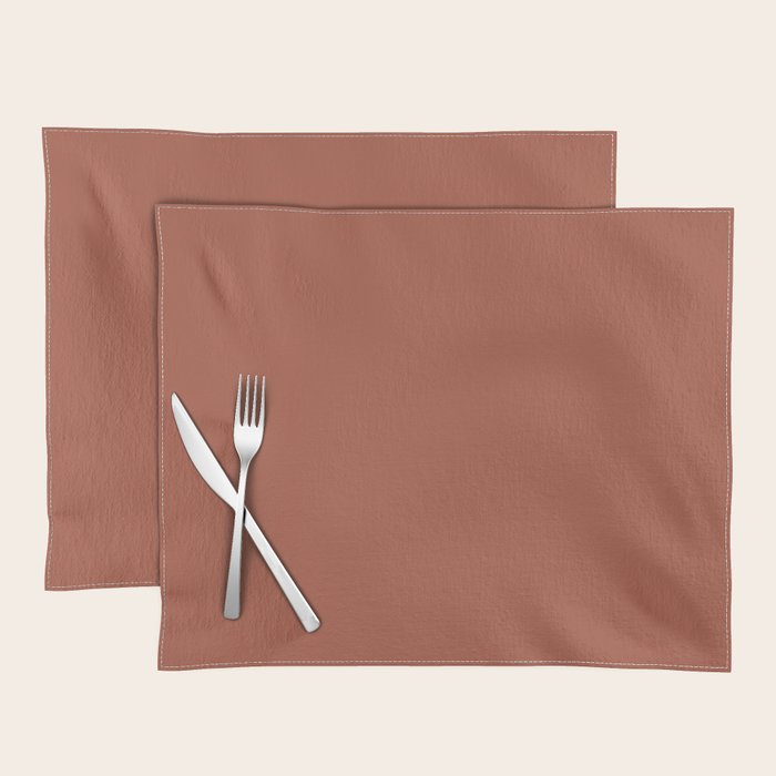 Terracotta Red Solid Color Placemat Gallery Image 1