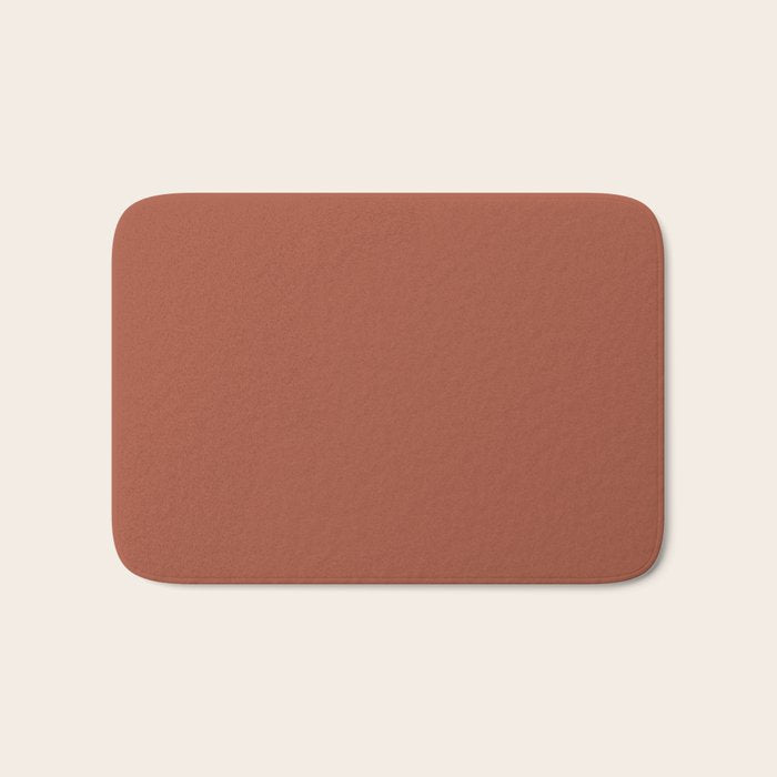 Terracotta Red Solid Color Bath Mat Gallery Image 1