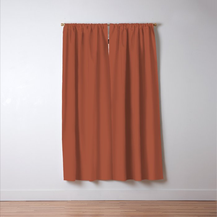 Terracotta Red Solid Color Window Curtain Gallery Image 3