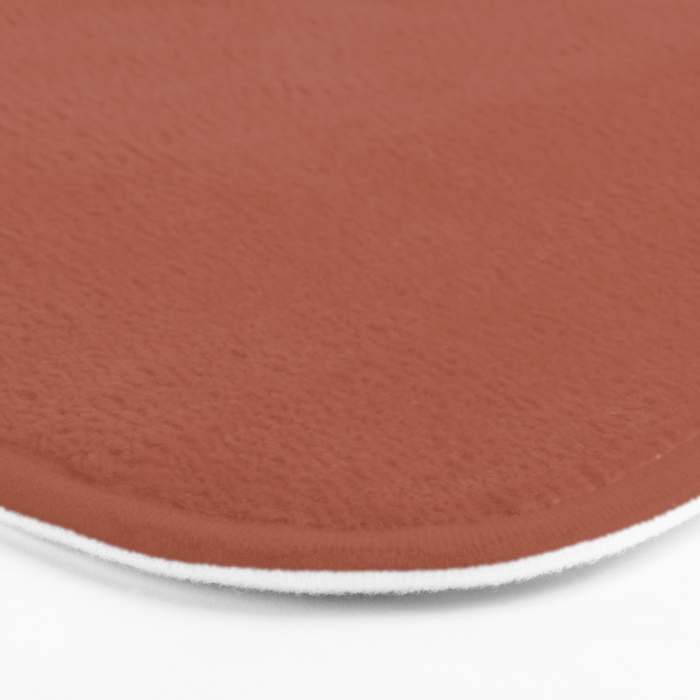 Terracotta Red Solid Color Bath Mat Gallery Image 3