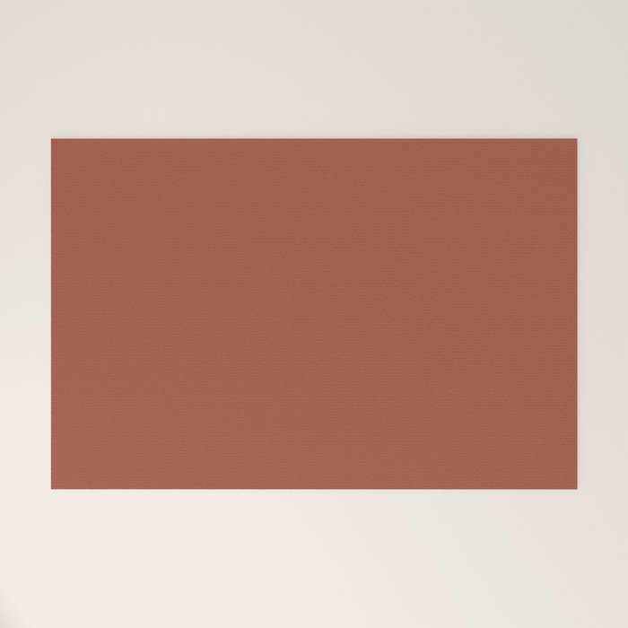 Terracotta Red Solid Color Welcome Mat Gallery Image 1