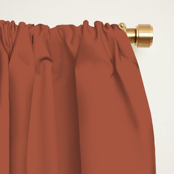 Terracotta Red Solid Color Window Curtain Gallery Image 2