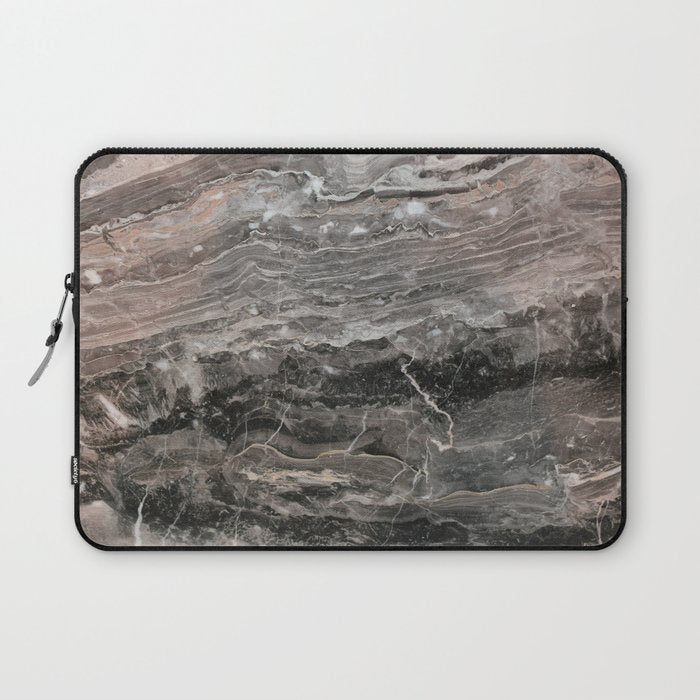 Smokey gray marble Laptop Sleeve Gallery Image 1