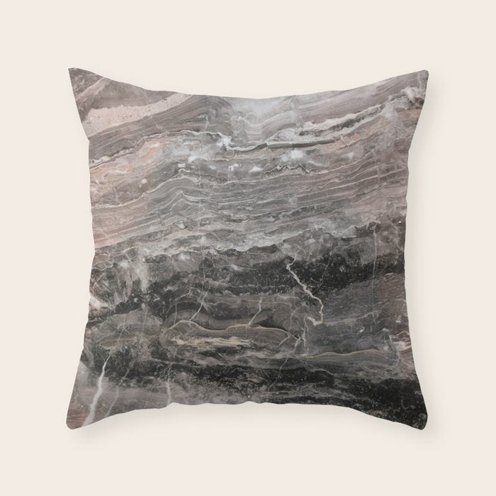 Smokey gray marble Throw Pillow Gallery Image 6