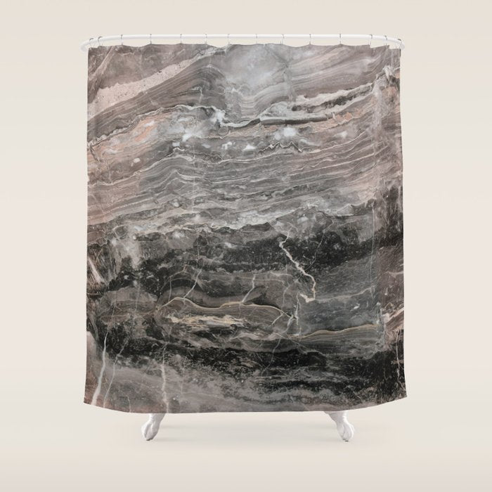 Smokey gray marble Shower Curtain Gallery Image 1