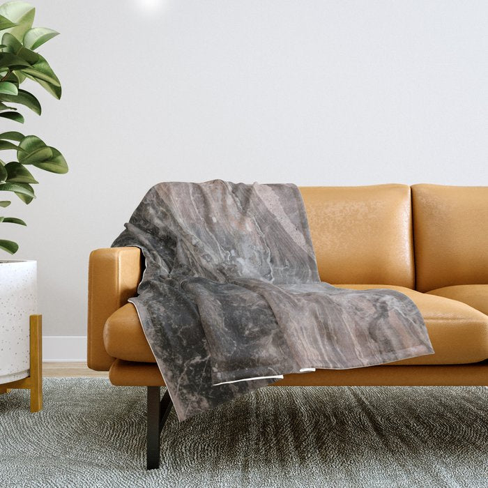 Smokey gray marble Throw Blanket Gallery Image 1