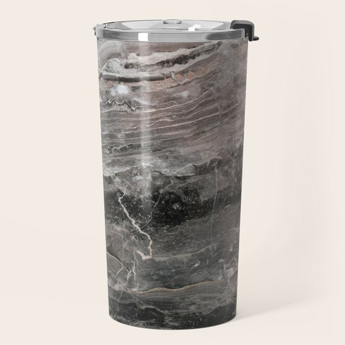 Smokey gray marble Travel Mug Gallery Image 2