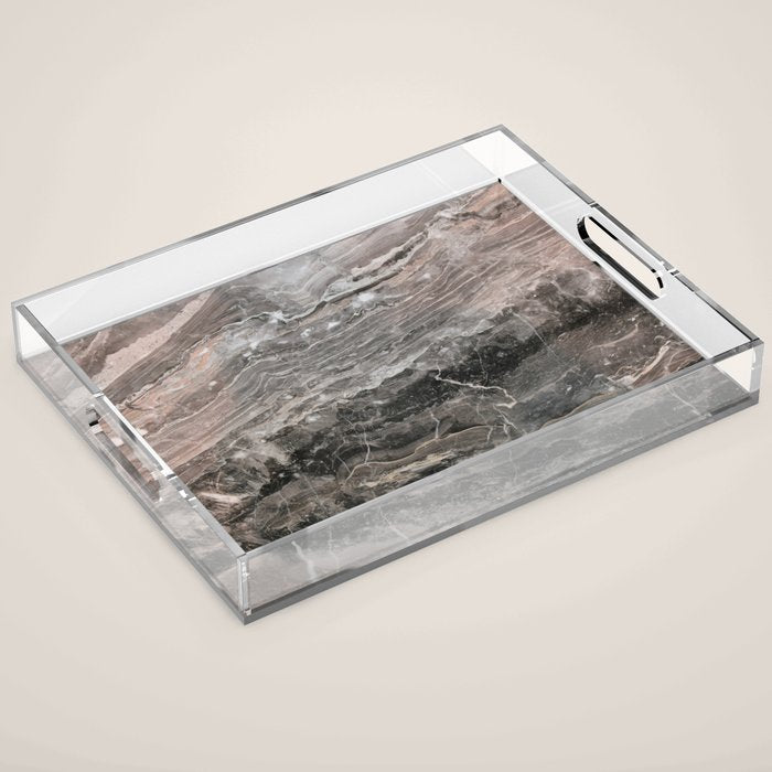 Smokey gray marble Acrylic Tray Gallery Image 1