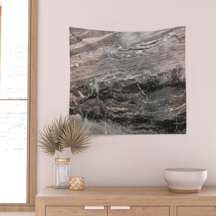 Smokey gray marble Wall Tapestry Gallery Image 2