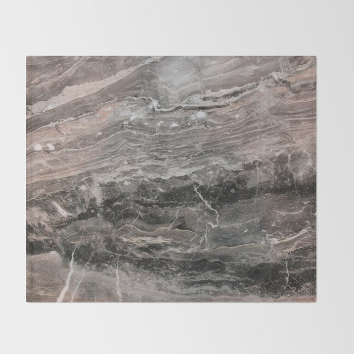 Smokey gray marble Throw Blanket Gallery Image 2
