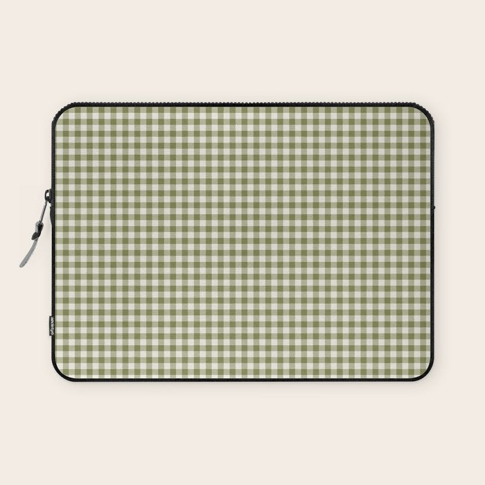 Farmhouse Style Gingham Check Laptop Sleeve Gallery Image 1