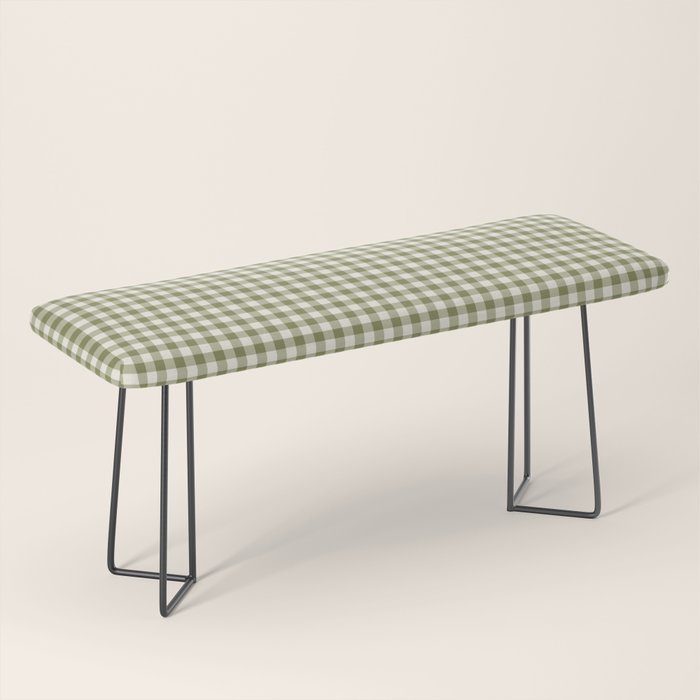 Farmhouse Style Gingham Check Bench Gallery Image 1