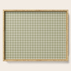 Farmhouse Style Gingham Check Serving Tray Gallery Image 1