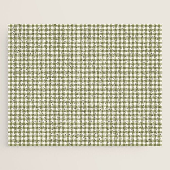 Farmhouse Style Gingham Check Jigsaw Puzzle Gallery Image 1