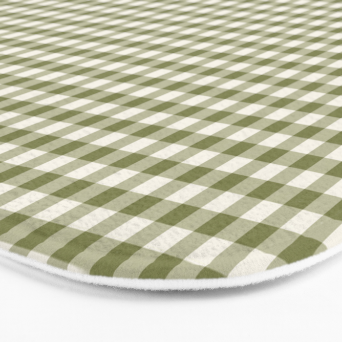 Farmhouse Style Gingham Check Bath Mat Gallery Image 3
