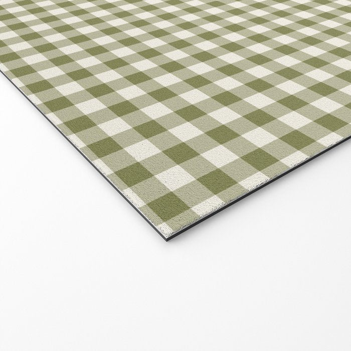 Farmhouse Style Gingham Check Welcome Mat Gallery Image 2