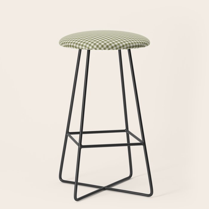 Farmhouse Style Gingham Check Stool Gallery Image 1