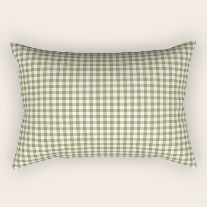 Farmhouse Style Gingham Check Rectangular Pillow Gallery Image 2
