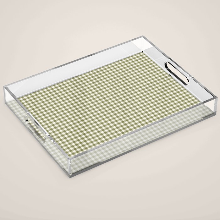 Farmhouse Style Gingham Check Acrylic Tray Gallery Image 1