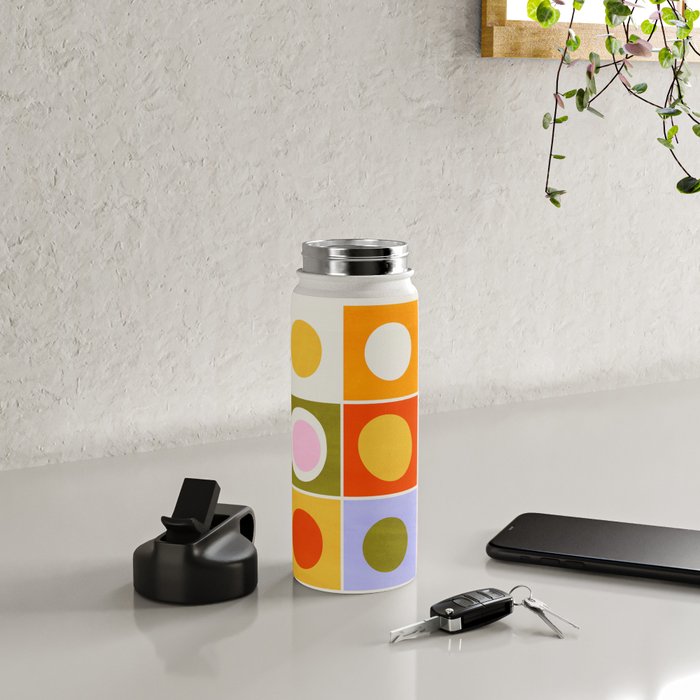 Colourplay & Concentric Circles: Mid Century Edition Water Bottle Gallery Image 4