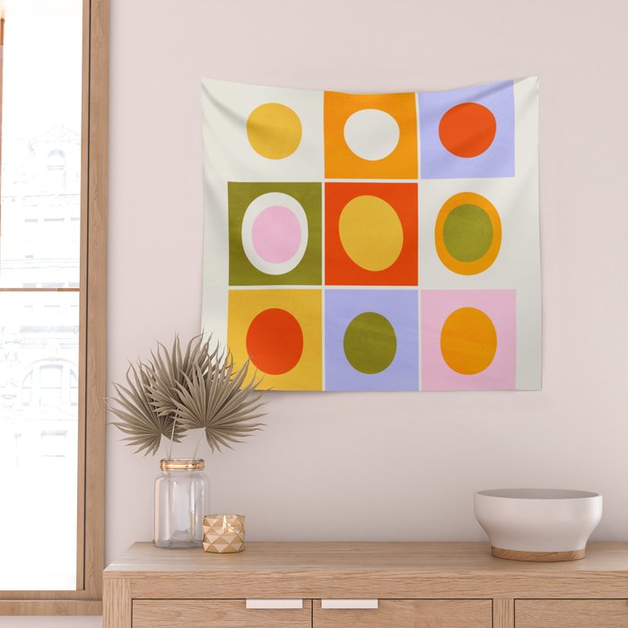 Colourplay & Concentric Circles: Mid Century Edition Wall Tapestry Gallery Image 2