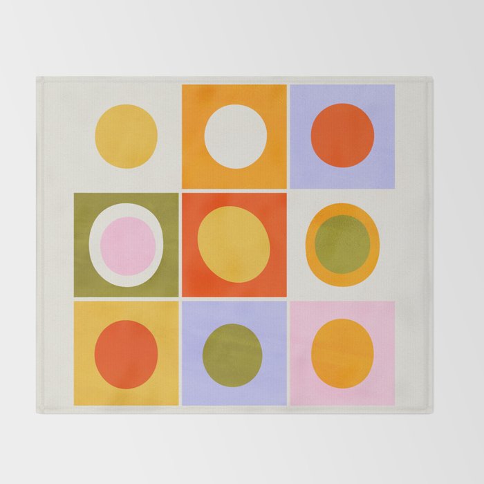 Colourplay & Concentric Circles: Mid Century Edition Throw Blanket Gallery Image 2