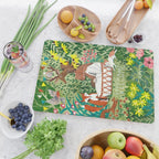 Cute green floral jungle Animals Baby Crib  Cutting Board Gallery Image 2