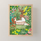 Cute green floral jungle Animals Baby Crib  Mini Art Print Gallery Image 1
