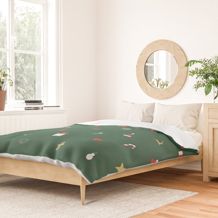 Geometric christmas decoration pattern Duvet Cover Gallery Image 2