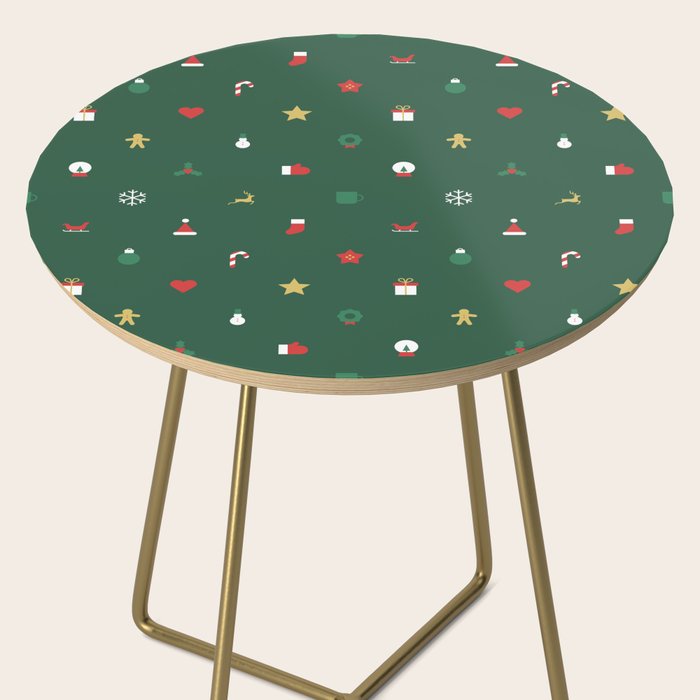 Geometric christmas decoration pattern Side Table Gallery Image 2