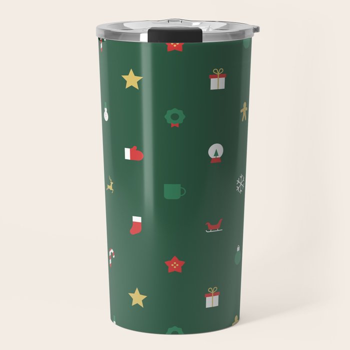 Geometric christmas decoration pattern Travel Mug Gallery Image 1
