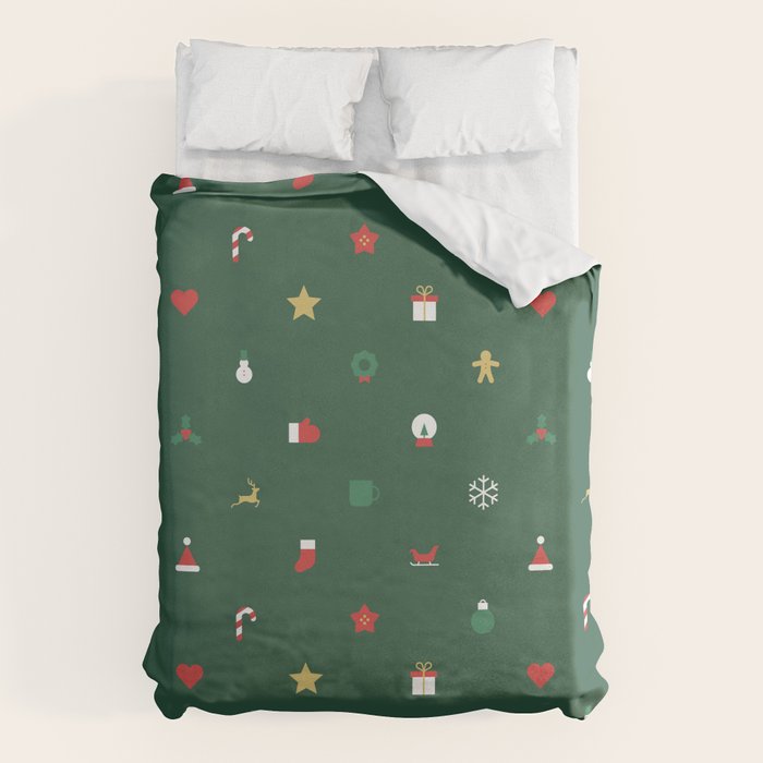 Geometric christmas decoration pattern Duvet Cover Gallery Image 6