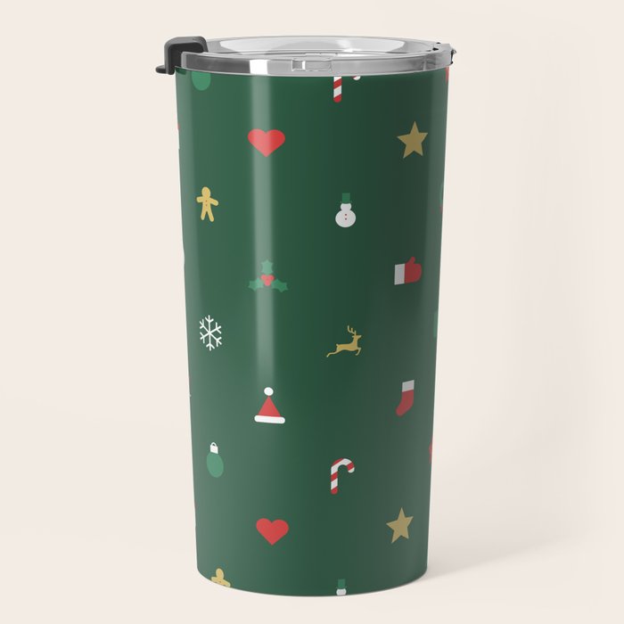 Geometric christmas decoration pattern Travel Mug Gallery Image 3
