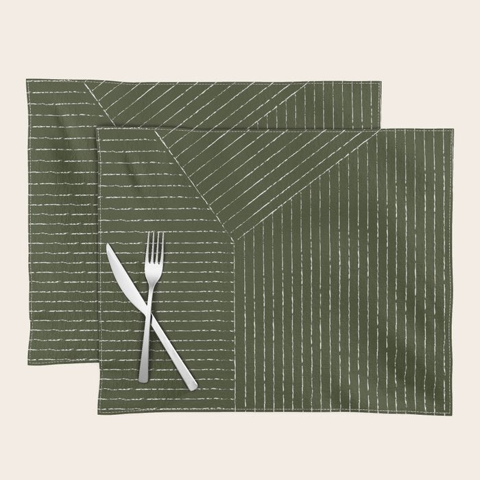 Lines (Olive Green) Placemat Gallery Image 1