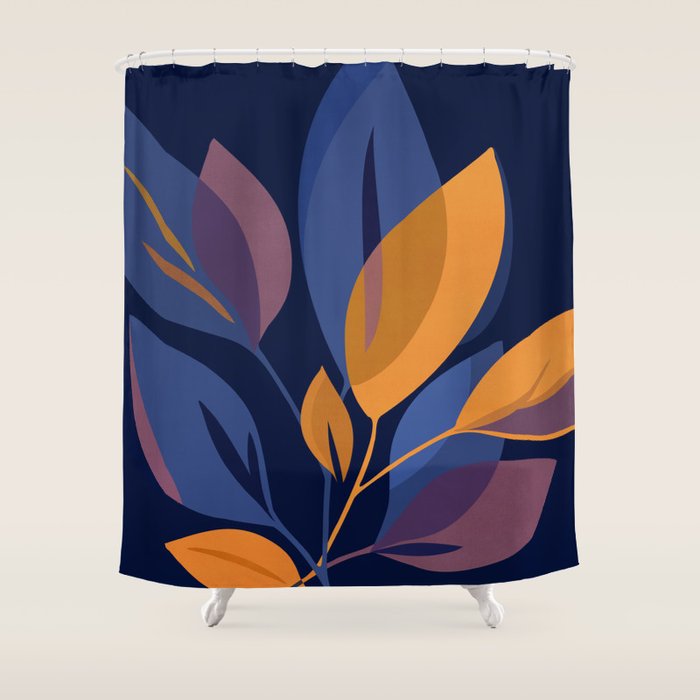 Scorpio Dark Abstract Botanical Shower Curtain Gallery Image 1
