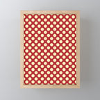 Cream on Red Polka Dot  Mini Art Print Gallery Image 1