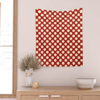 Cream on Red Polka Dot  Wall Tapestry Gallery Image 2