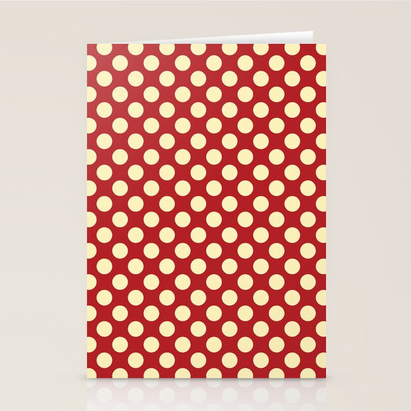 Cream on Red Polka Dot  Stationery Card Gallery Image 2