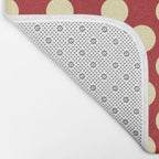 Cream on Red Polka Dot  Bath Mat Gallery Image 2