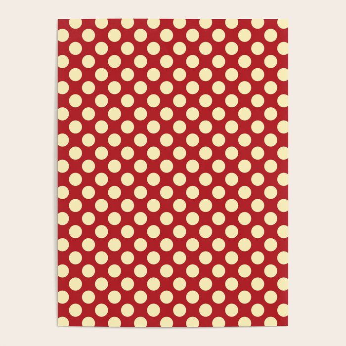 Cream on Red Polka Dot  Poster Gallery Image 1